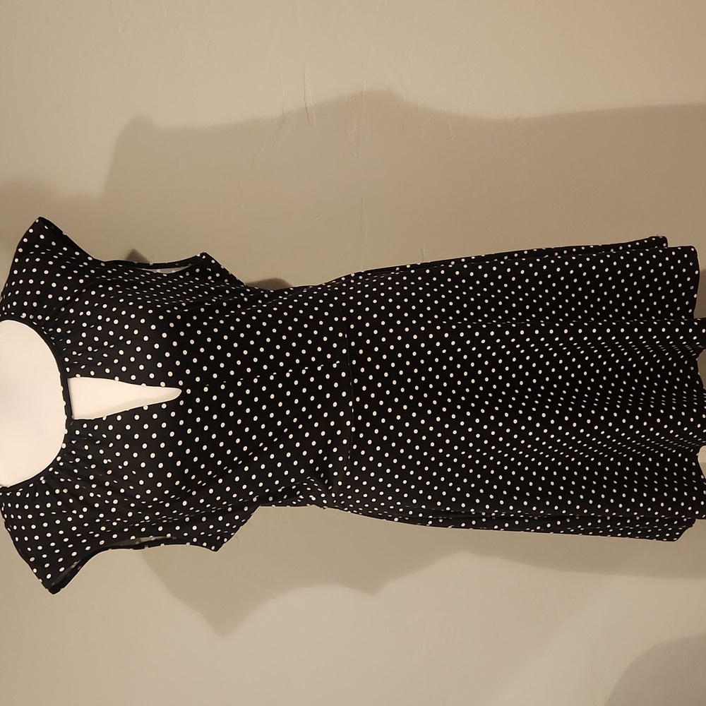 BeBop Black Dress with White Polka Dots- XL